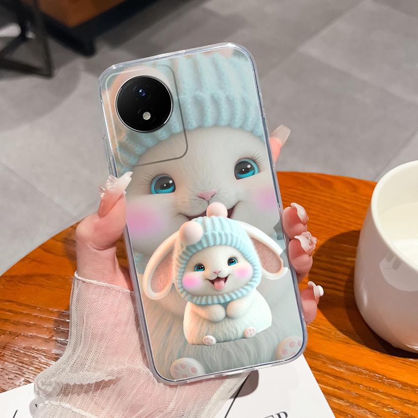 For Vivo Y02 Y02A Y02S Y10 Y11 Y12 Y12a Y13 Y15 Y15a Y16 Y17 Y19 Clear TPU Case Ocean Whale Pattern Anti Drop Back Cover For Vivo Silicone Phone Shell