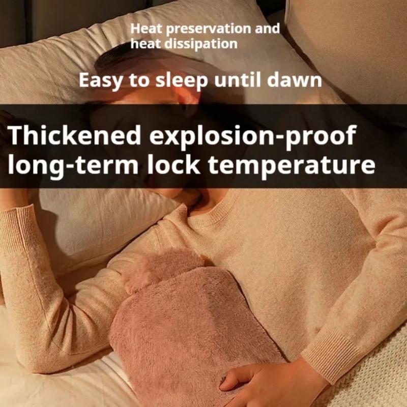 1PC 1000ml Cute Plush Hot Water Bottle with Soft Cover – Hand & Foot Warmer for Girls, Reusable Water-Filled Heating Pad