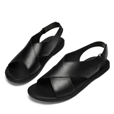 Fashion Summer Classic Black Outdoor Breathable Anti Slip Lightweight Beach Shoes Brand Men's Comfortable Soft Sole Dual Purpose Sandals