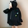 Women's Trendy Frog Pullover Hoodie - Long Sleeve, Unisex, Plus Velvet, Autumn/Winter Style