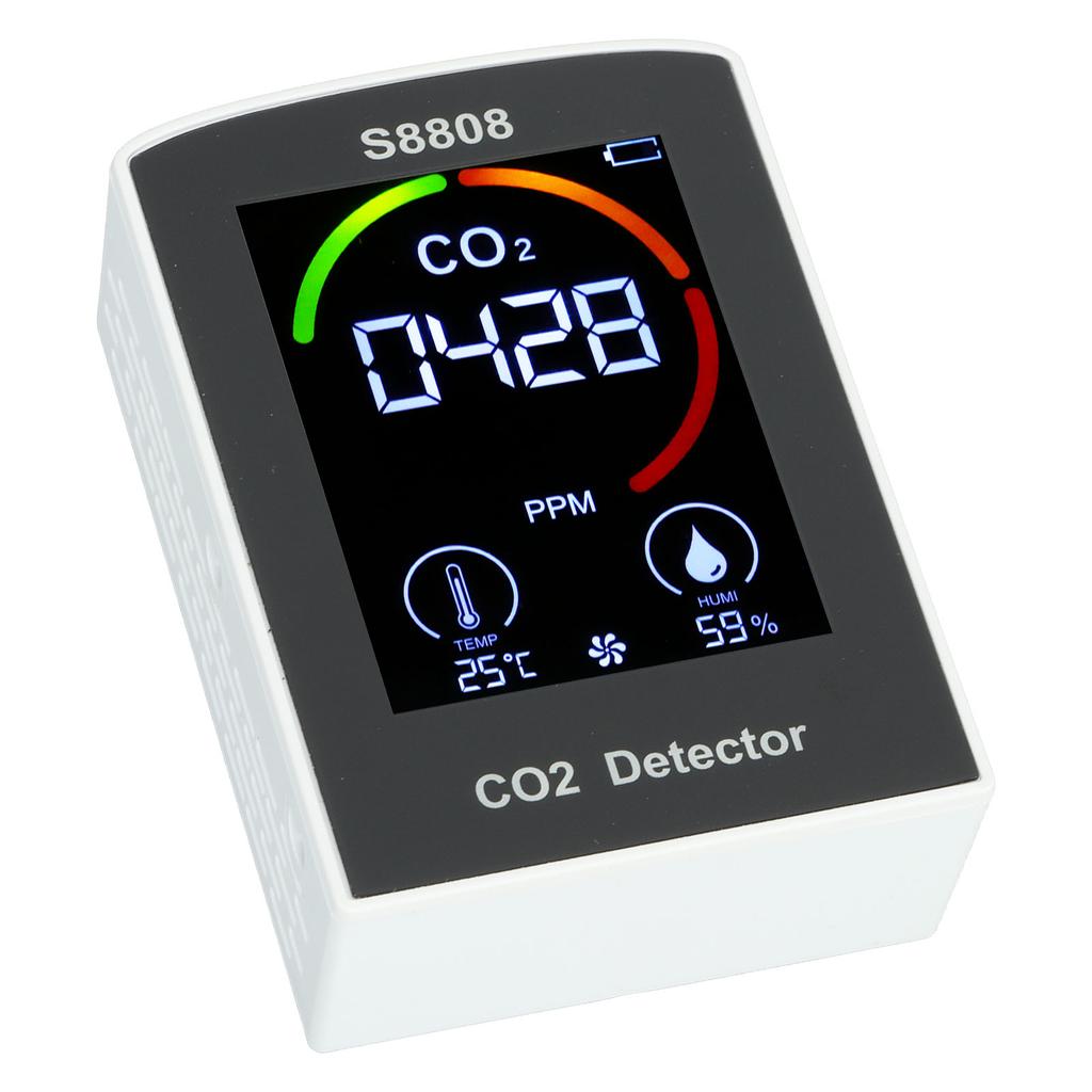 CO2 Detector with Display Screen ABS Battery USB Charging Multi Function CO2 Monitor Meter for