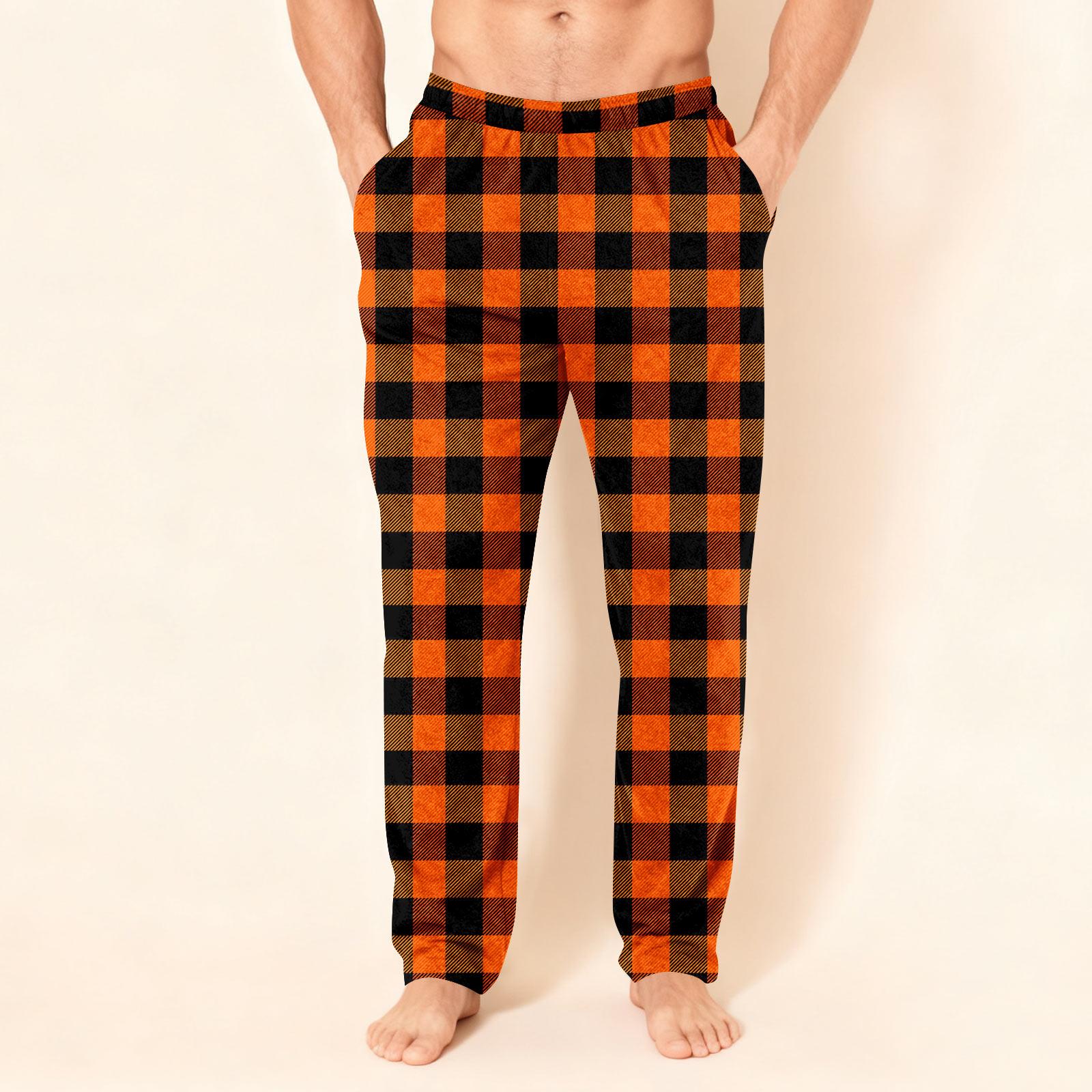 

Мужские фланелевые брюки в клетку, удобные, повседневные, прямого кроя XXXL шафрановый