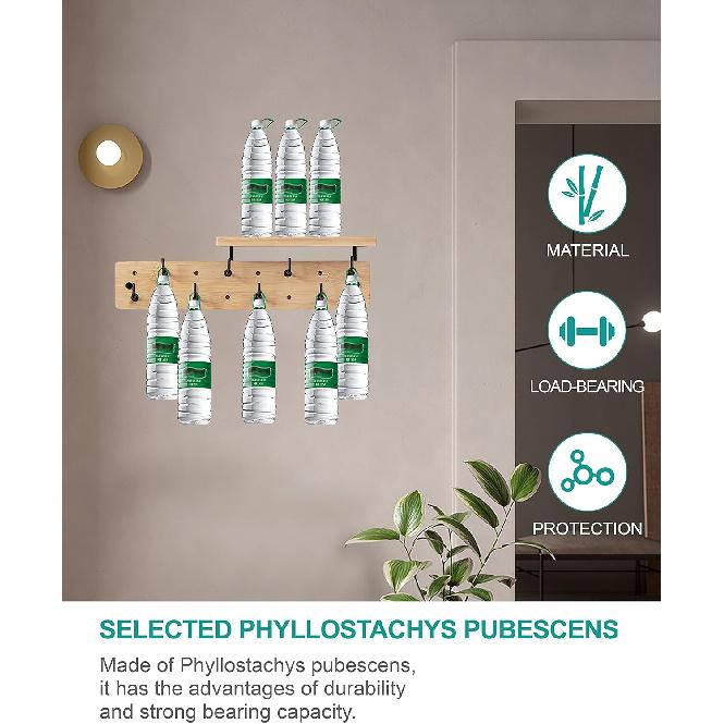 Wall Mounted Coat Rack with 8 Hooks & Storage Shelf - Multi-Functional Coat Hanger with Upper Shelf for Bathroom, Entrance, Living Room, Bedroom -