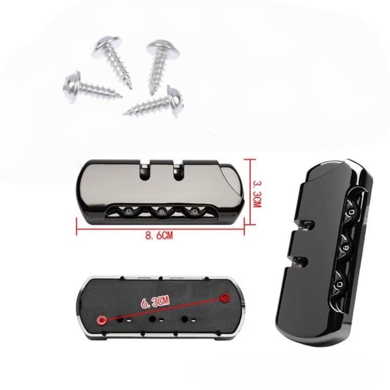 2Sets 3 Digits Luggage Lock Zinc Alloy Lock Catch Plastic Frosted Appearance Suitcase Password Security Lock With Screws