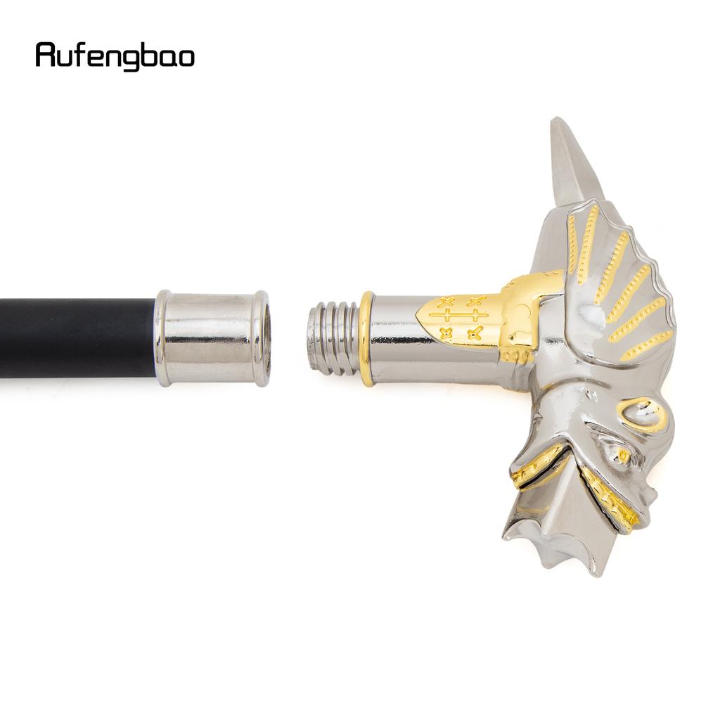 Golden White Lizard Chameleon Tongue Cane Fashion Decorative Walking Stick Gentleman Elegant Cosplay Cane Knob Crosier 93cm