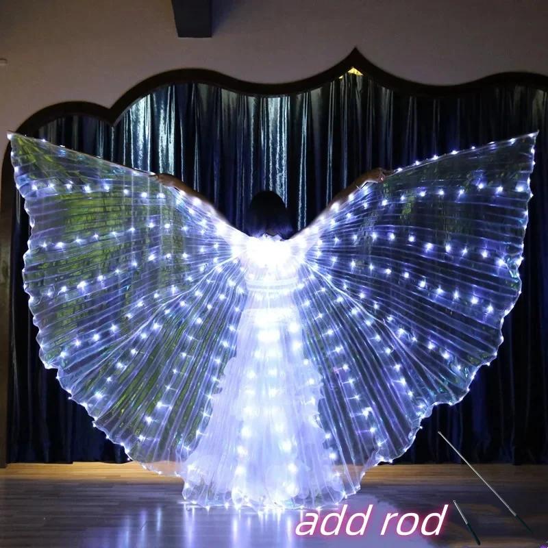 Adult Child LED Wings Belly Dance Wings Isis Halloween Wing Prop Shining Lamp Wing Belly Dance Costumes Accessories Glow Angel