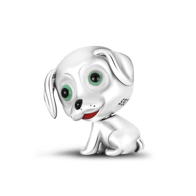 925 Sterling Silver Night Sky Bat Colorful Dragonfly Butterfly Cute Puppy Fine Beads Fit Charm Bracelet Jewelry