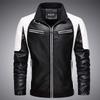 (H-Leather) Season Motorcycle Jacket Teen Men's Stand-Up Collar PU Jacket Casual Stand-Up Collar