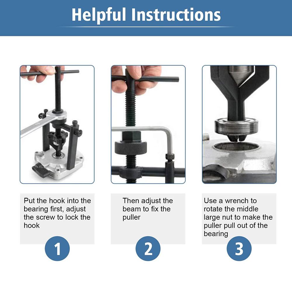 Car Inner Bearing Puller Gear 3-Jaws Extractor Heavy Duty Auto Repair Hand-Held Removal Tool Car Jaw Bearing Puller