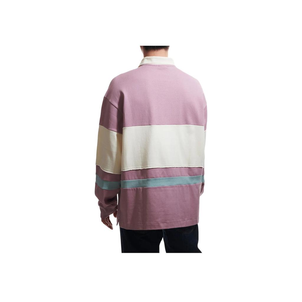 Adidas Originals Uma Color Block Fashion Long Sleeve Polo Shirt Men tops Purple HR6454