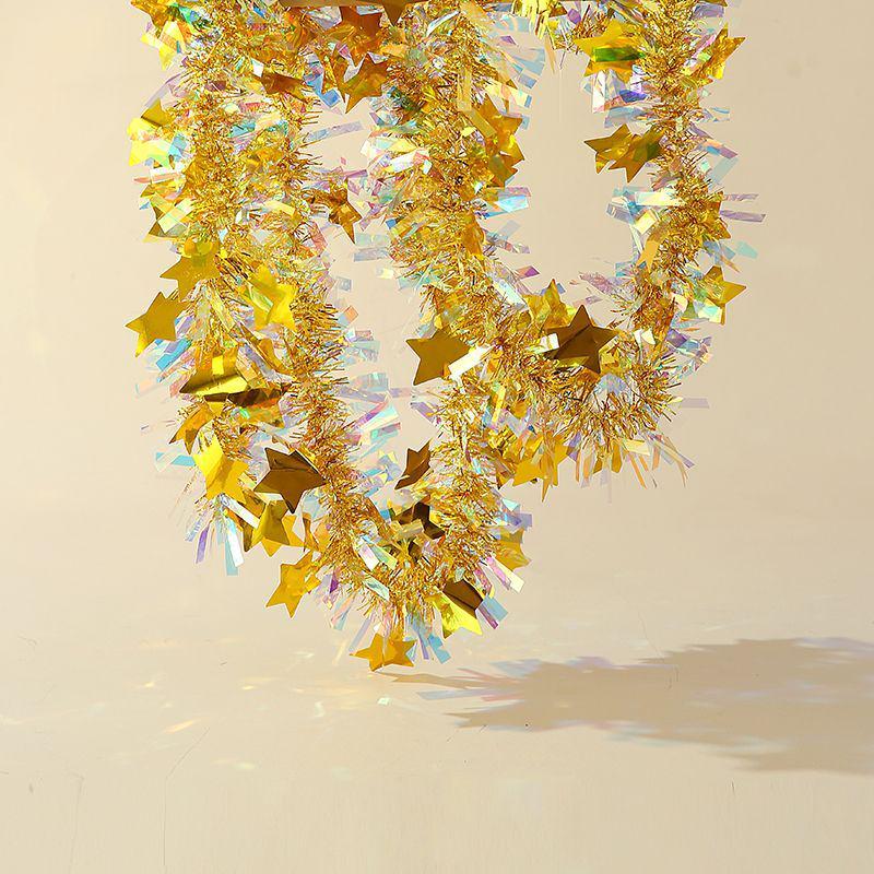 Shiny Ribbon Pull Flower Tinsel for New Year, Wedding, Birthday, and Indoor Festival Decoration