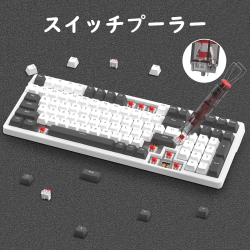 ATTACK SHARK KS02 Keycap Puller & Shaft Puller 2-in-1, Adjustable 304 Stainless Steel Keycap Remover for Keyboards, Transparent, Hot Swap, DIY, Heat E