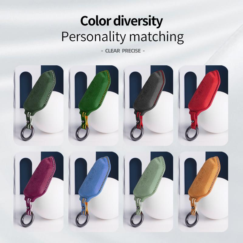 Alcantara Suede Car Key Case Cover Shell For Volkswagen Golf 8 Tuang X ID4 ID6 ID3 Talagon Lamando L Auto Keychain Accessories