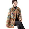 2025 Winter Stylish Floral Velvet-Lined Mid-Length Cotton Coat for Women - Elegant and Warm Autumn/Winter Outerwear