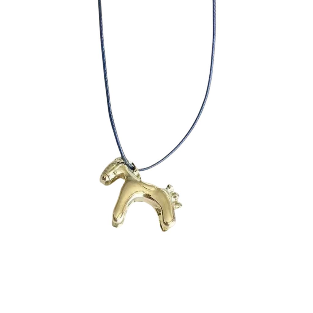 Horse Pendant Necklace Adjustable Horse Charm Necklace for Women Simple Jewelry Accessories