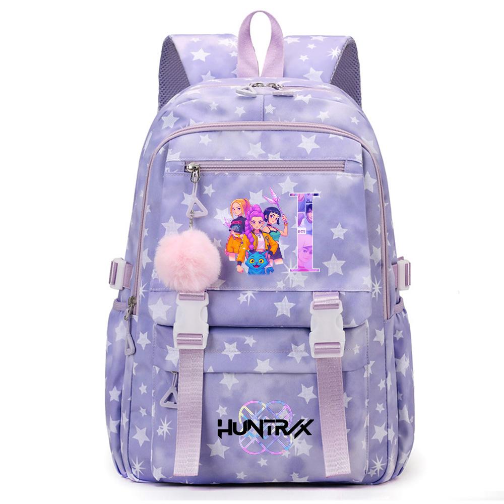 Cute 26 English Letters Printed Backpack for Teenager Student Girl Boy Bookbag Schoolbag Large Capacity Waterproof Travel Bag Gift Rucksak