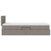 LED Storage Bed with Mattress Taupe 100 x 200 cm Fabric