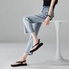 Design Sense Fringed Denim Bell Bottom Pants