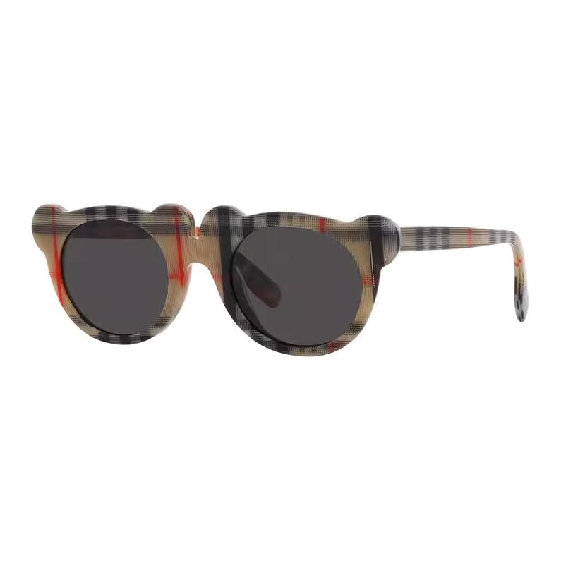 Burberry Check Graphic Print Acetate Oval-frame Irregular Sunglasses Kids Multicolor