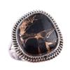 Natural Black Copper Turquoise Gemstone 925 Solid Sterling Silver Ring S.6 u9A00