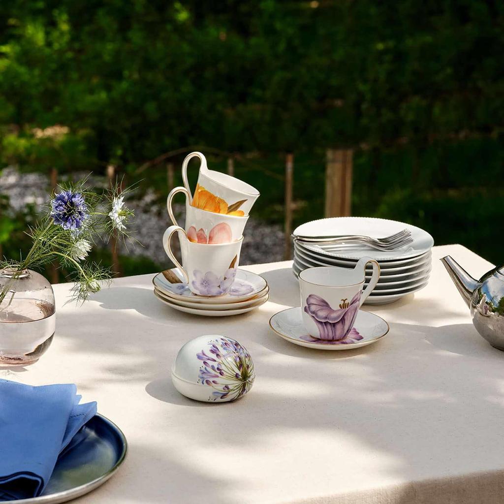 Imported Royal Copenhagen Flora High Handle Cup Saucer 270ml Rhododendron 1017545 [Regular Product] & Approx.