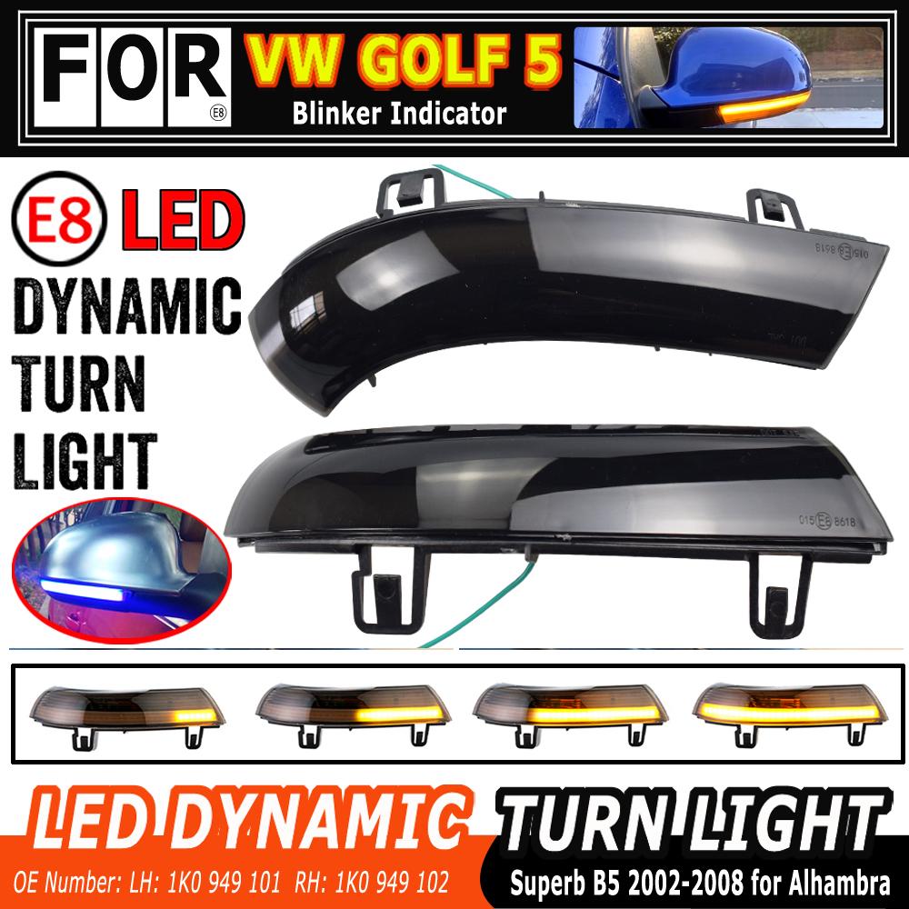 Scroll LED Dynamic Turn Signal Light Side Mirror Flashing Light Repeater Blinker For VW GOLF 5 Plus Jetta MK5 Passat B6 EOS