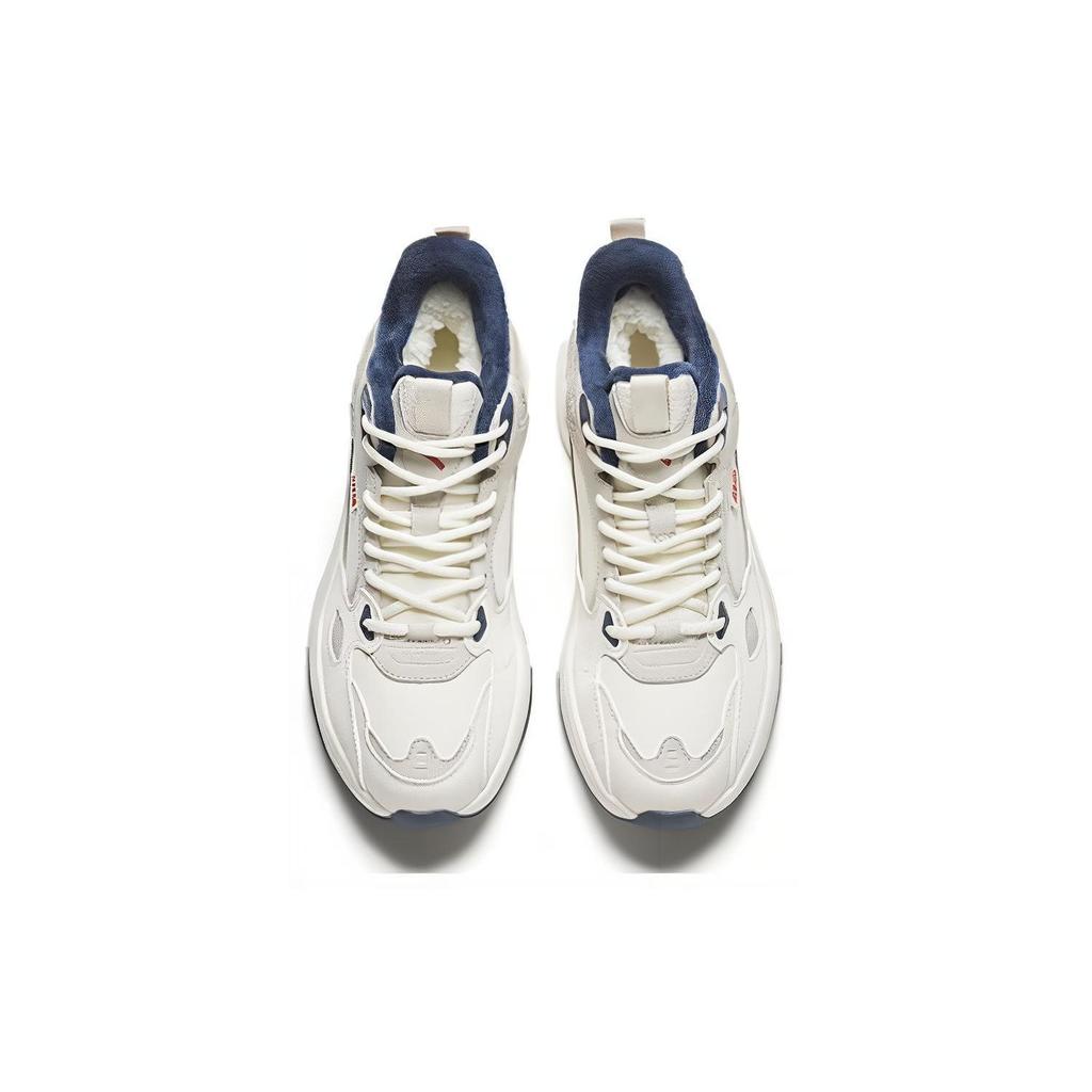 Anta Round Toe Comfortable Shock Absorbing Wear Resistant High Top Casual Shoes Women Casual Shoes White Gray 122348991-2