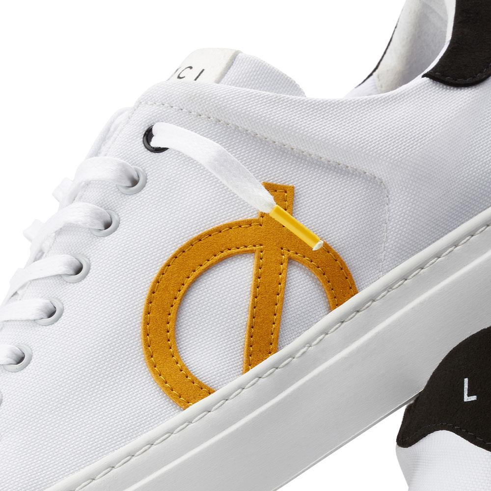 Loci Nine Vegan Sneakers White/Black/Yellow Lc-009-015