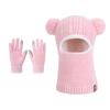 Winter Baby and Baby Warm Knitted Woolen Hat, Children's Hat, Integrated Scarf, Thick Velvet Ear Protector, Headband Cap
