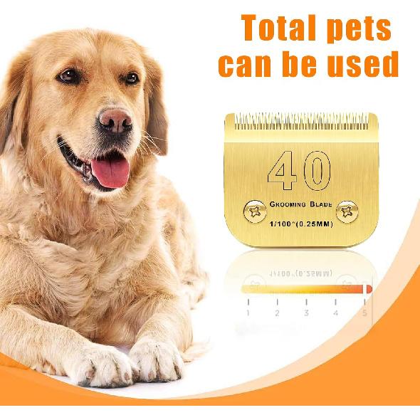 40 Blades Dog Grooming Blades Compatible with Andis/Oster A5/Wahl KM-10 Series Dog Clippers Replacement Blades,Detachable Dog Clipper