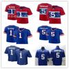Herren NFL New York Giants 5 Thibodeaux Rotes Trikot Baumwolle Rugby Football Uniformhemd