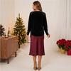 Women's V-Neck Long Sleeve Button Casual Pullover Top