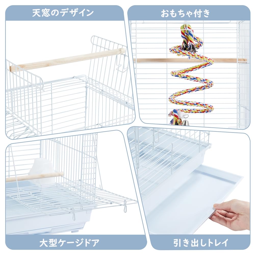Yaheetech Medium Bird Cage for Multiple with Drawer and Parrot Mexican and Autumnal Portable Pet Supplies Budgies, Birds, Skylight, Feeders, Tray,