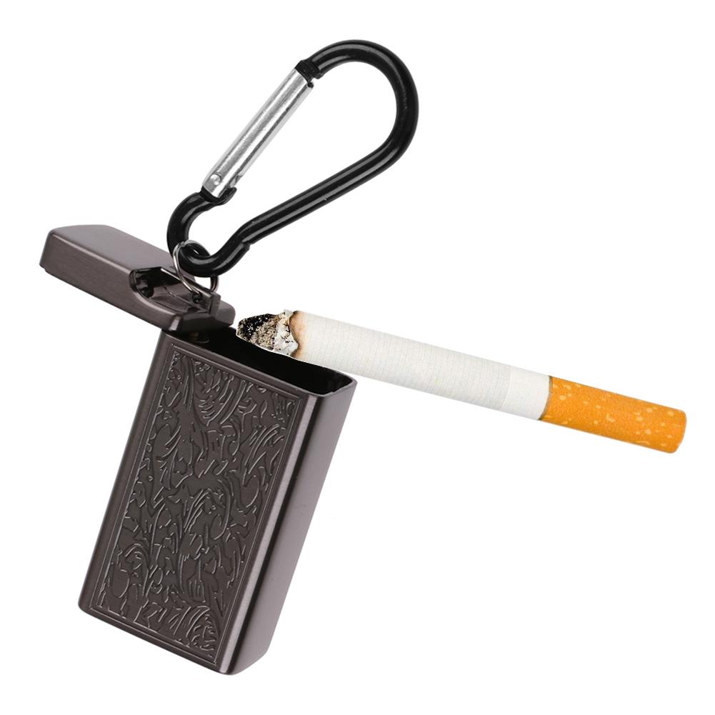 Keychain Ashtray with Lid Mini Portable Stainless Steel Car Outdoor Travelling Pocket Smoking Ash Tray Keychain Bulk Cigarette