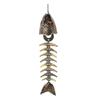 2PCS Fish Windchime,Fish Skeleton Windchime,Fish Bone Cast Iron Wind Chimes Vintage Metal Wind Chimes Outdoor Soothing Dura