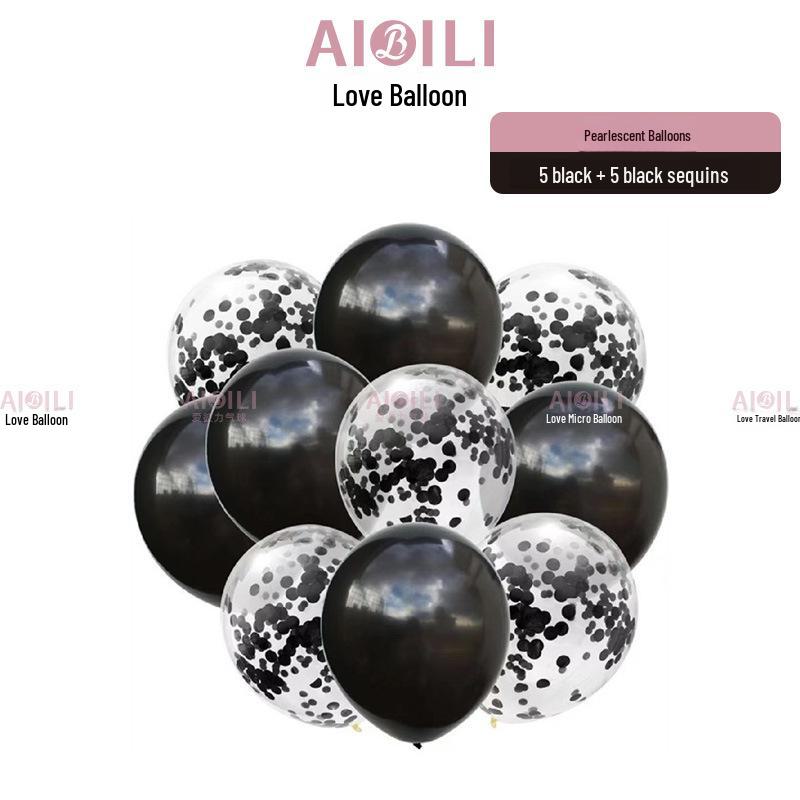 Metallic Sequin Balloon Set for Birthdays, Valentine's Day, and Weddings