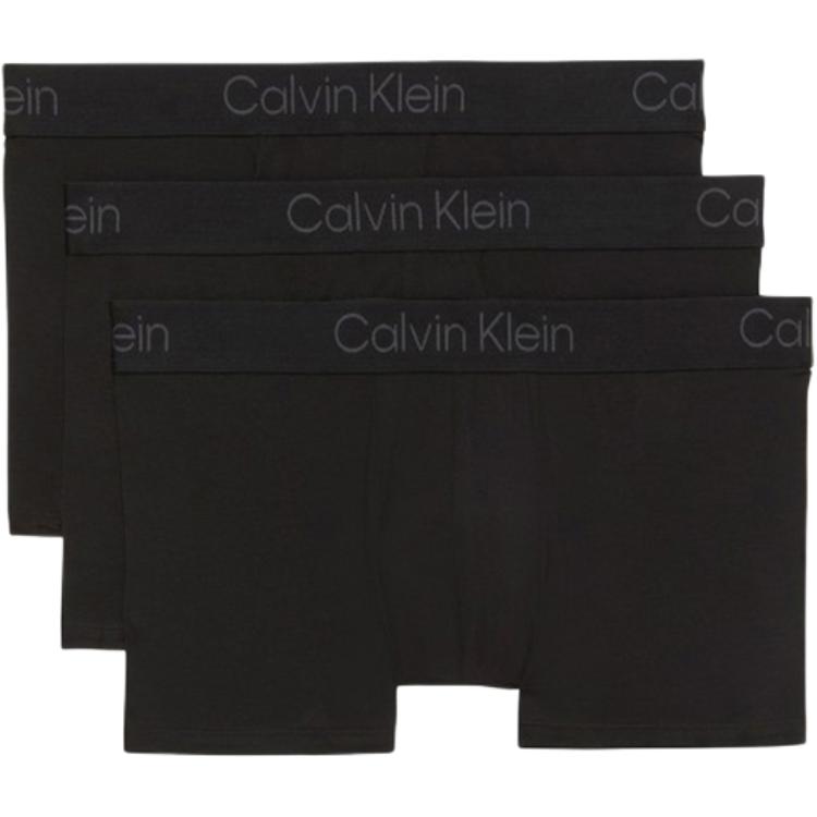 Calvin Klein Solid Color Comfortable Simple Mid-Rise Boxer Briefs 3-Pack Men Underwear LV00NB4192-UB1