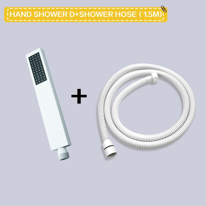 Brass White Handheld Shower Head Bathroom Round and Square Adjustable Stand Handheld Shower Head Wall Mounted Faucet Accessories