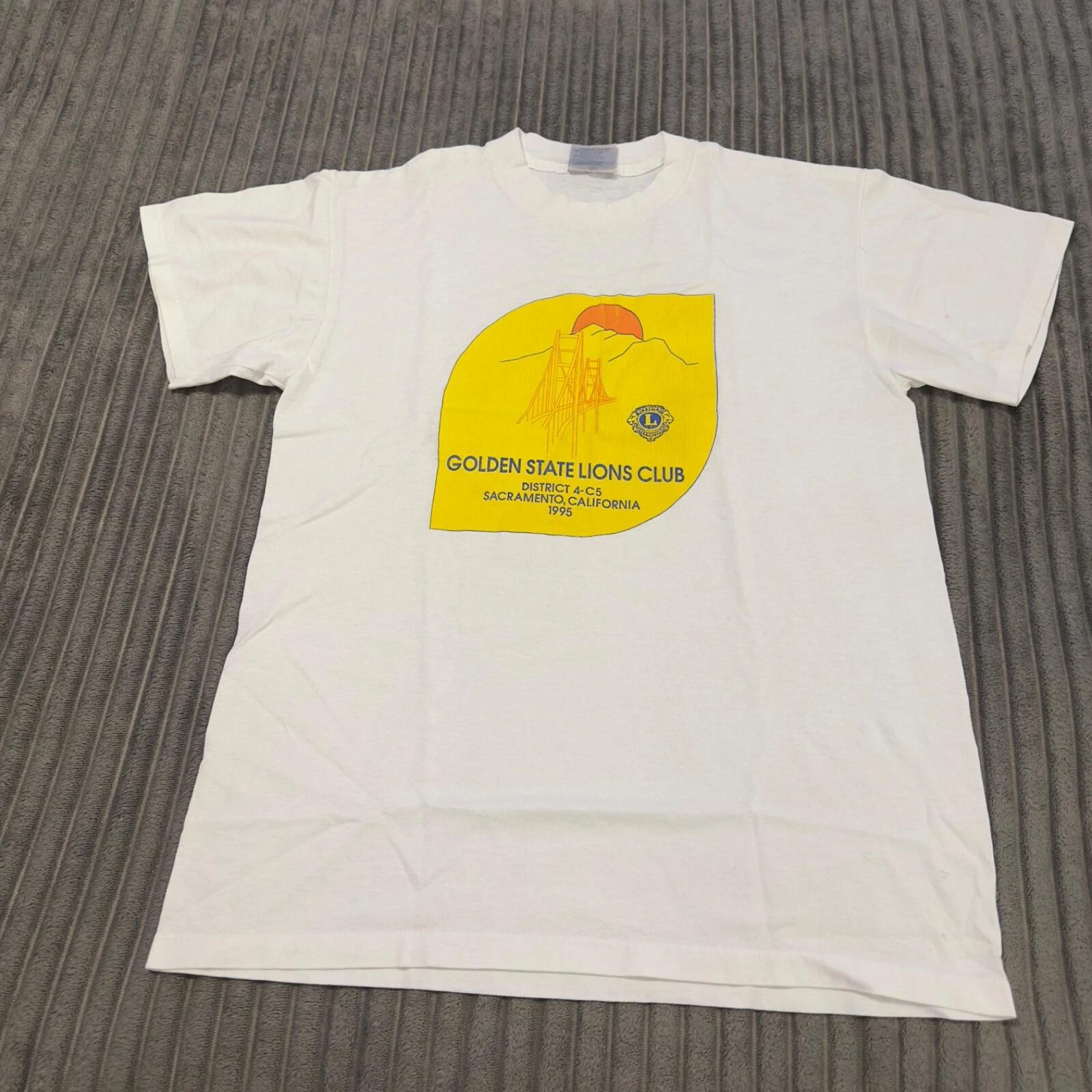

VTG Golden State Lions Club T-Shirt Mens M White Sacramento 90s Single Stitch S