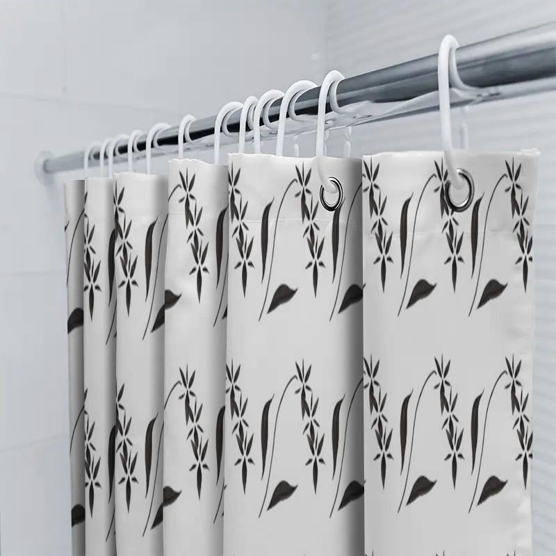 Black White Bathroom Shower Curtain With Leaves Pattern Decor Home Decoration Waterproof Fabric For Bathtub Accessories In Kitch