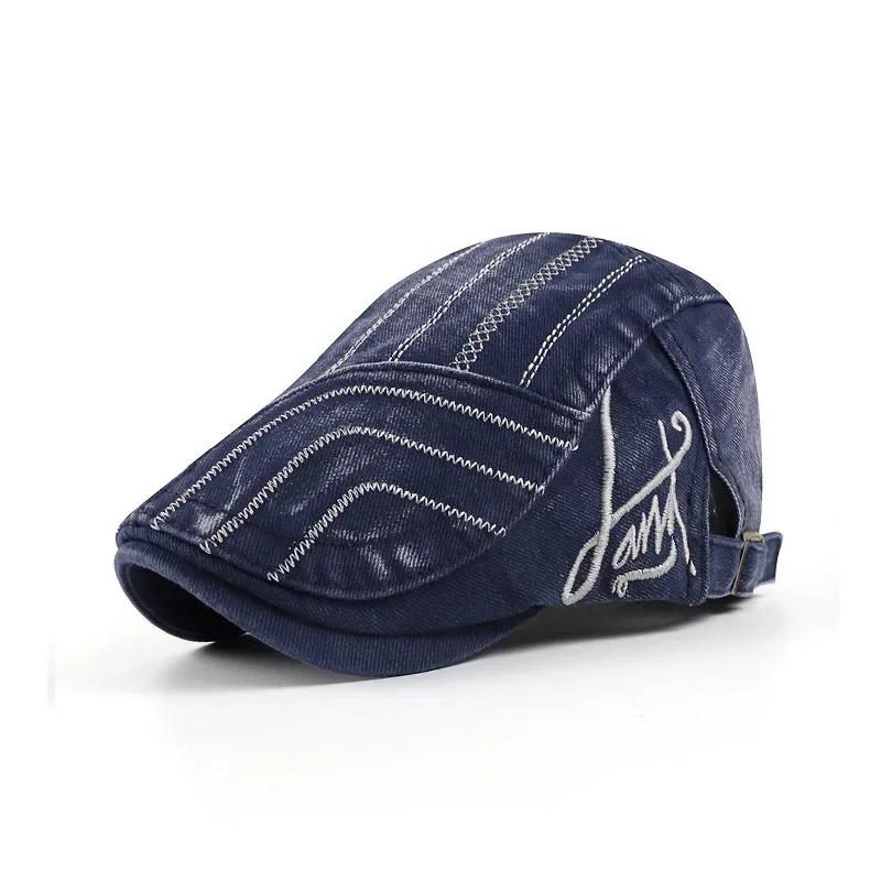 

High Quality Women Cotton Beret Adult Casual Flat Ivy Cap Lady Sun Hat Fashion Newsboy Hat Men Painter Caps Summer Cabbie Cap Adjustable