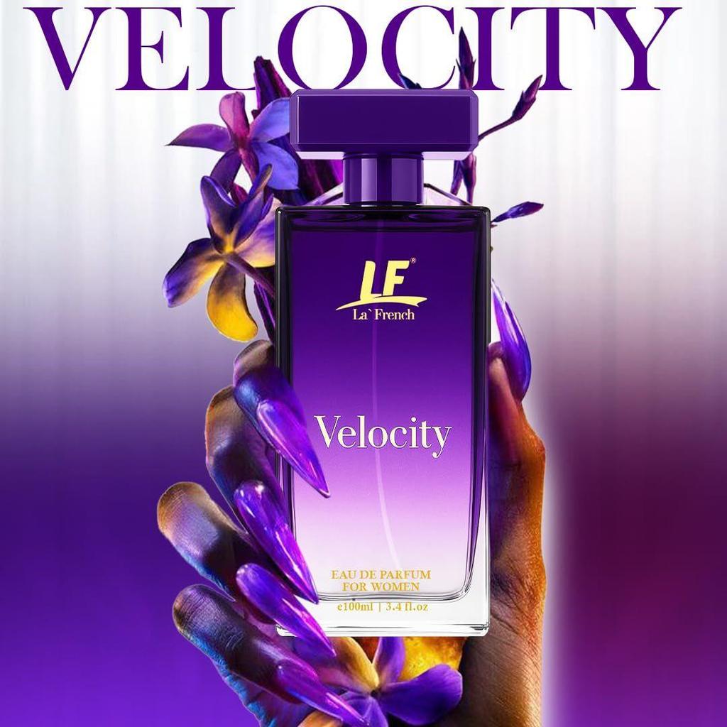 La French Velocity Perfume for Women 100ml | Premium Eau De Parfum | Long-Lasting Fresh Floral Fragrance | Bergamot, Amber & Sandalwood Notes