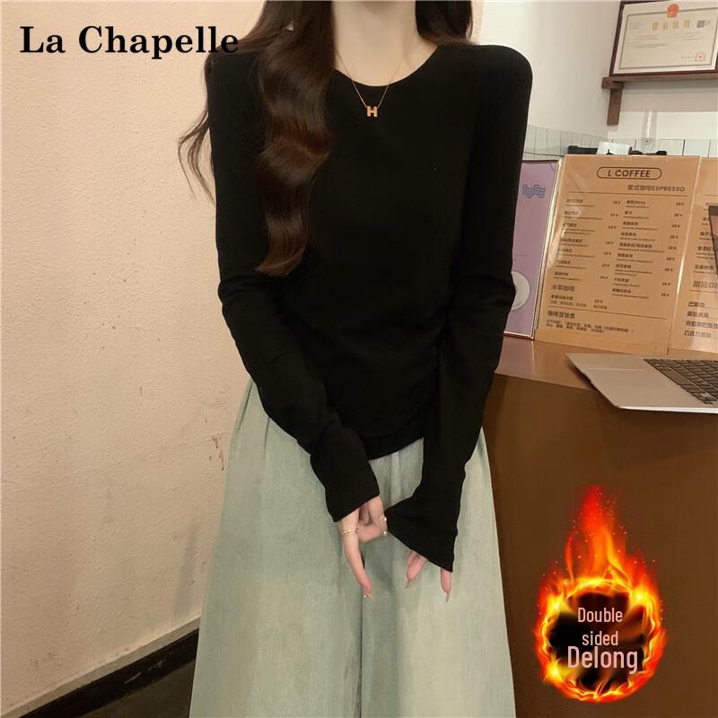 La Chapelle Women's Thermal Pleated Long Sleeve Top
