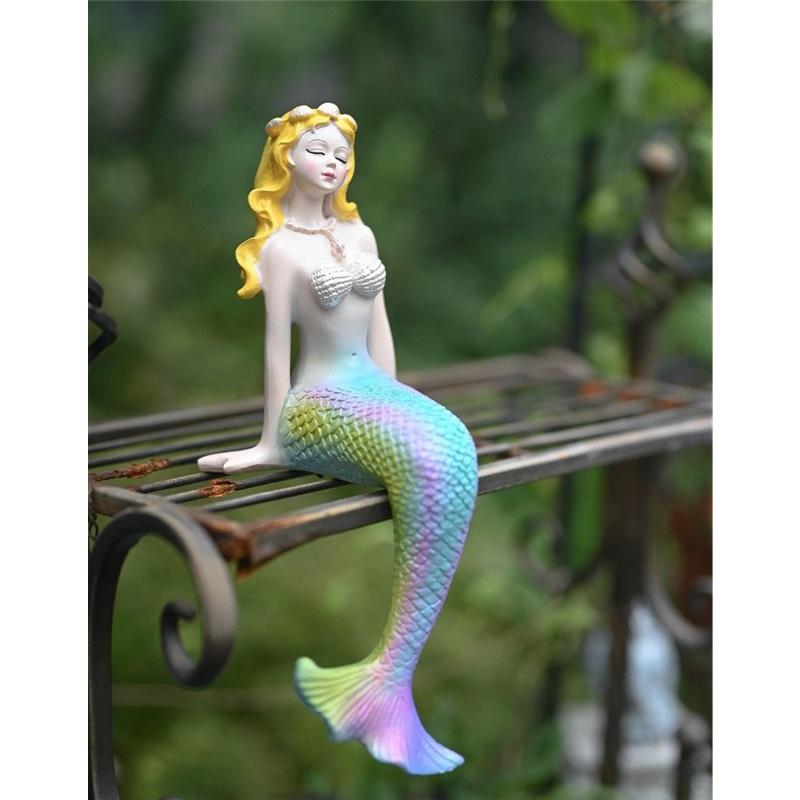 Fish tank landscaping Mermaid Garden Terrace Garden Decoration Desktop Home Resin Ornament Pool Balcony Decoration