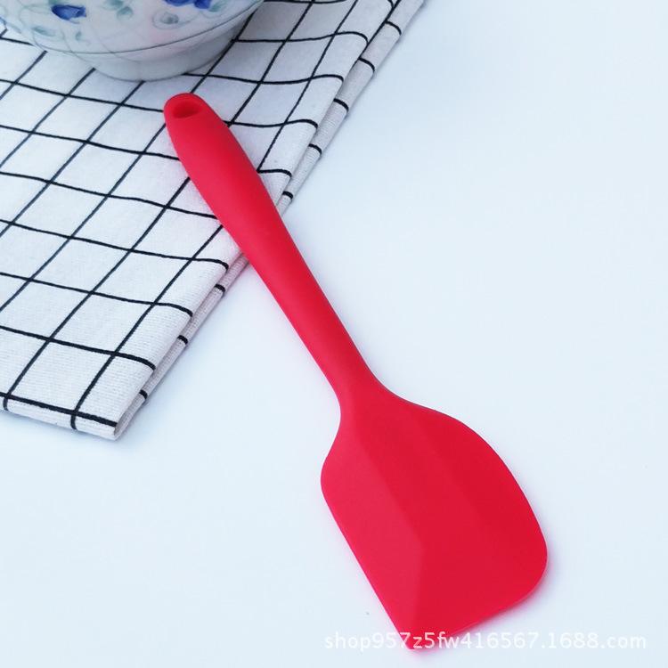 High temperature resistant integrated silicone scraper, colored small cream stirring spatula, sauce spatula, baking tool красный