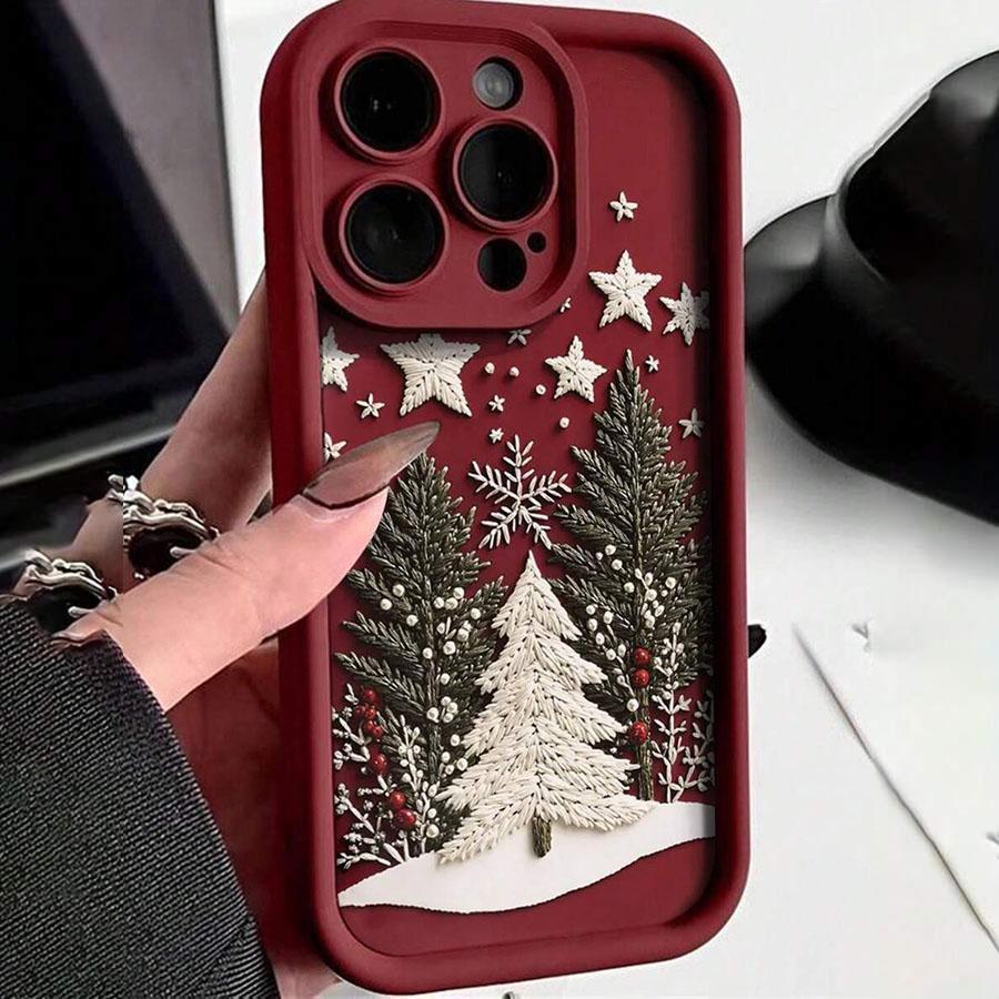 New Winter Christmas Tree Design Pattern Phone Case For iPhone 17 16 Pro Max Air 15 14 13 12 11 XS X XR 7 8 Plus SE2 16e Cover