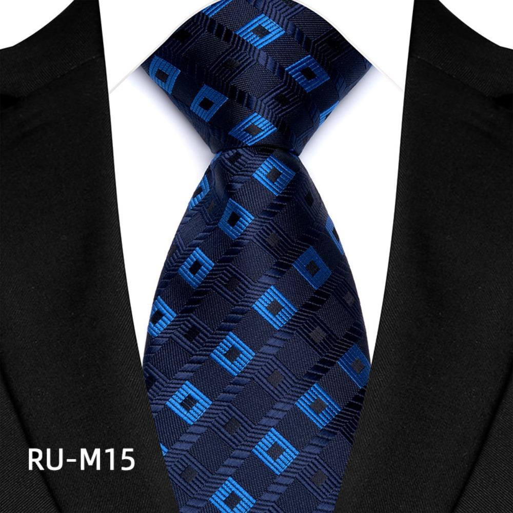 

Polyester Men s Ties Jacquard Woven 8cm*146cm Jacquard Woven Necktie Plaid & Dot Groom Wedding Neckwear Professional Wear