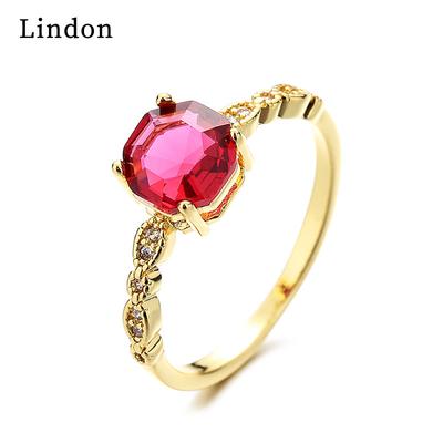 Lindon Klassischer Zirkonring aus Kupferlegierung, Damenschmuck, Hochzeitsversprechen, Partygeschenk