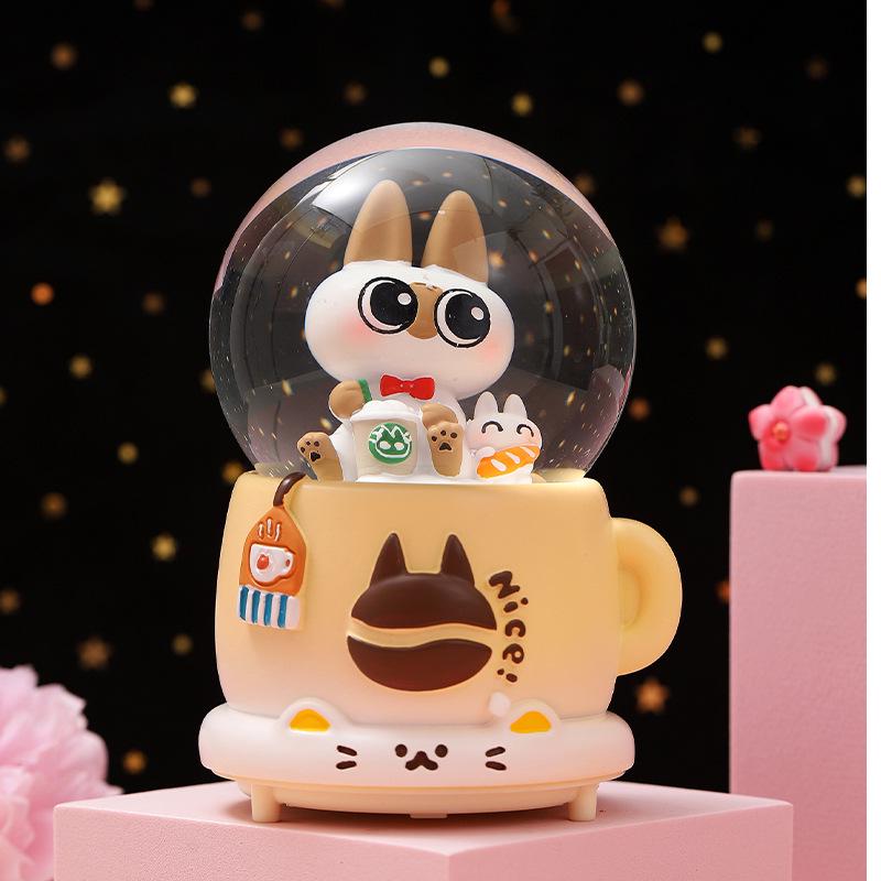 Dreamy Unicorn Crystal Ball Luminous Music Box - Snowflake Gift for Best Friend, Creative Qixi Present