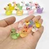 30Pcs Luminous Duck Toy Glow In The Dark Miniature Resin Duck Figurines Diy Micro Fairy Garden Moss Landscape Home Plant Decor